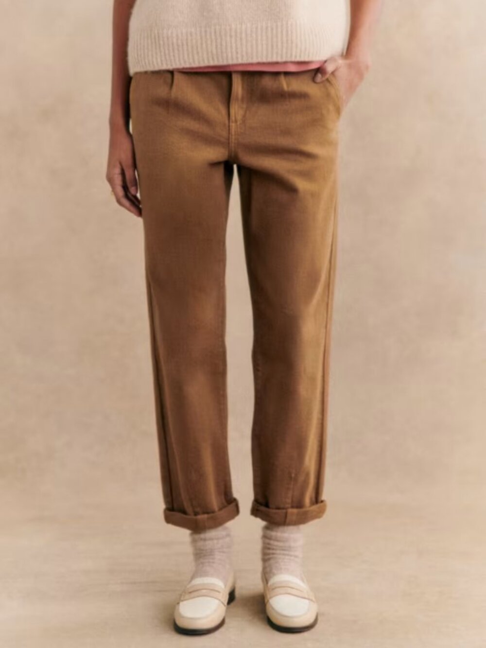 Sezane Coffee Manu Trousers, size US 2, NWT
